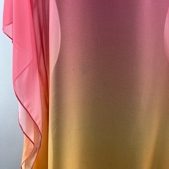 Seductive Wear Orange Yellow Tunic Blouse Top Boat Neck Cover Up Size M Medium - Picture 7 of 9